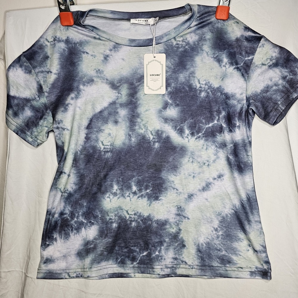 Locube Tye Dyed NWT Size S.  Blue/Muted Greens